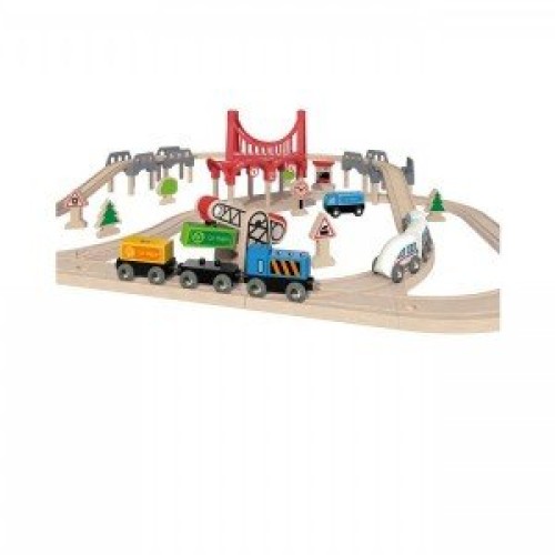 ست راه آهن دو لوپ Double Loop Railway Set hape کد 3712
