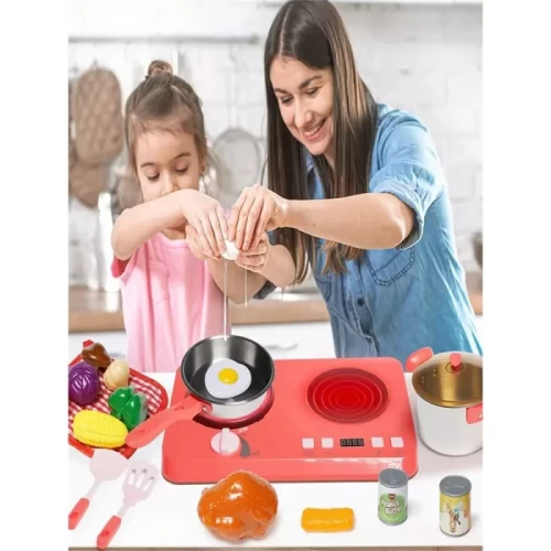 اجاق گاز اسباب بازی رومیزی 32 تکه رنگ صورتی کد 555BX046