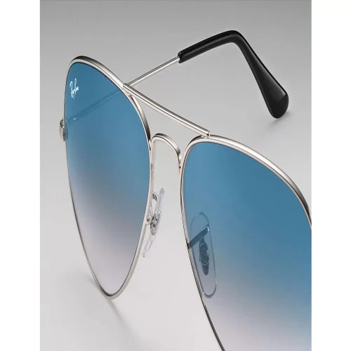 عینک آفتابی RayBan 3025 Aviator Silver Light Blue Gradient - Image 3