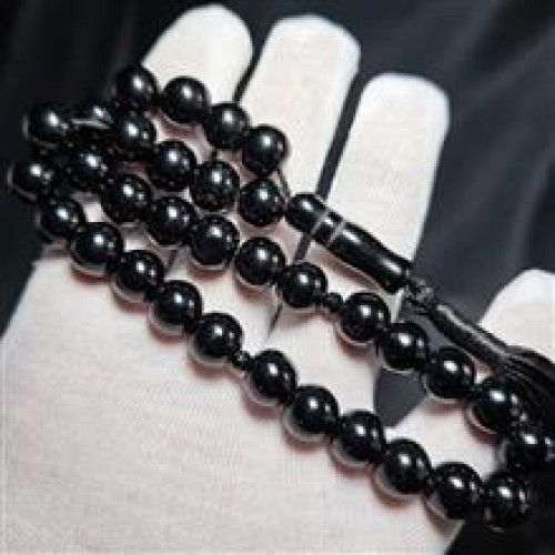 خرید تسبیح 33 دانه سنگ اونیکس سیاه کد وردسا