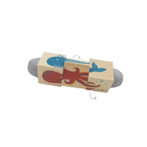 پازل چرخشی چوبی حیوانات دریا کد P/BZ-40-A/B