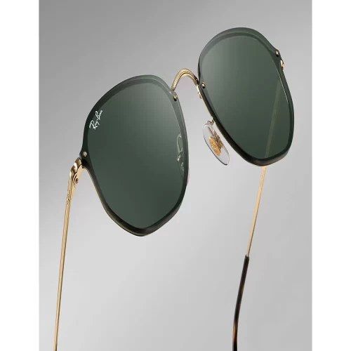 عینک آفتابی RayBan 3579N Blaze Hexagonal Flat Lens Green Classic - Image 5