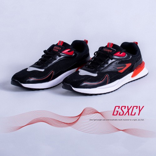 کفش اسپرت مردانه مشکی قرمز GSXCY مدل 1280
