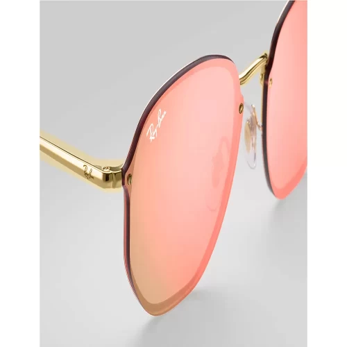 عینک آفتابی RayBan 3579N Blaze Hexagonal Flat Lens Pink Mirror - Image 4