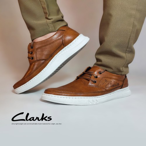 کفش اسپرت مردانه قهوه ای سفید Clarks مدل 1420