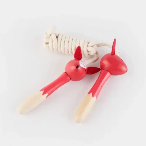 طناب بازی کودک با دسته چوبی طرح حیوانات کد BZ-12-B
