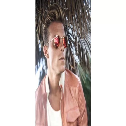عینک آفتابی RayBan 3447 Round Gold Red Flash Lenses - Image 5