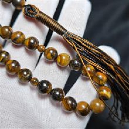 خرید تسبیح 33 دانه سنگ طبیعی چشم ببر معدنی وردسا