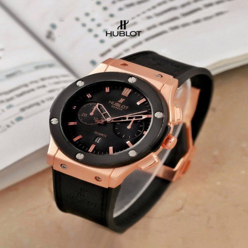 ساعت مچی مردانه مشکی طلایی HUBLOT مدل 1216