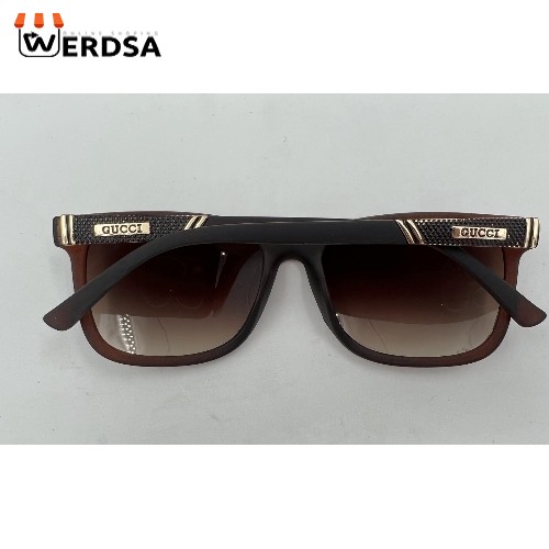 عینک آفتابی گوچی زنانه با فریم قهوه‌ای طلایی طرح کلاسیک 1500re