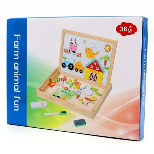 تخته سیاه و وایت برد دو طرفه مگنتی طرح حیوانات مزرعه کد 6361754