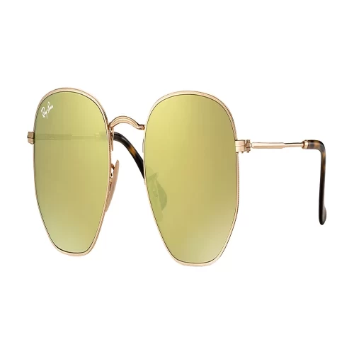 عینک آفتابی RayBan 3548N Hexagonal Flat Lenses Gold Yellow Flash - Image 2