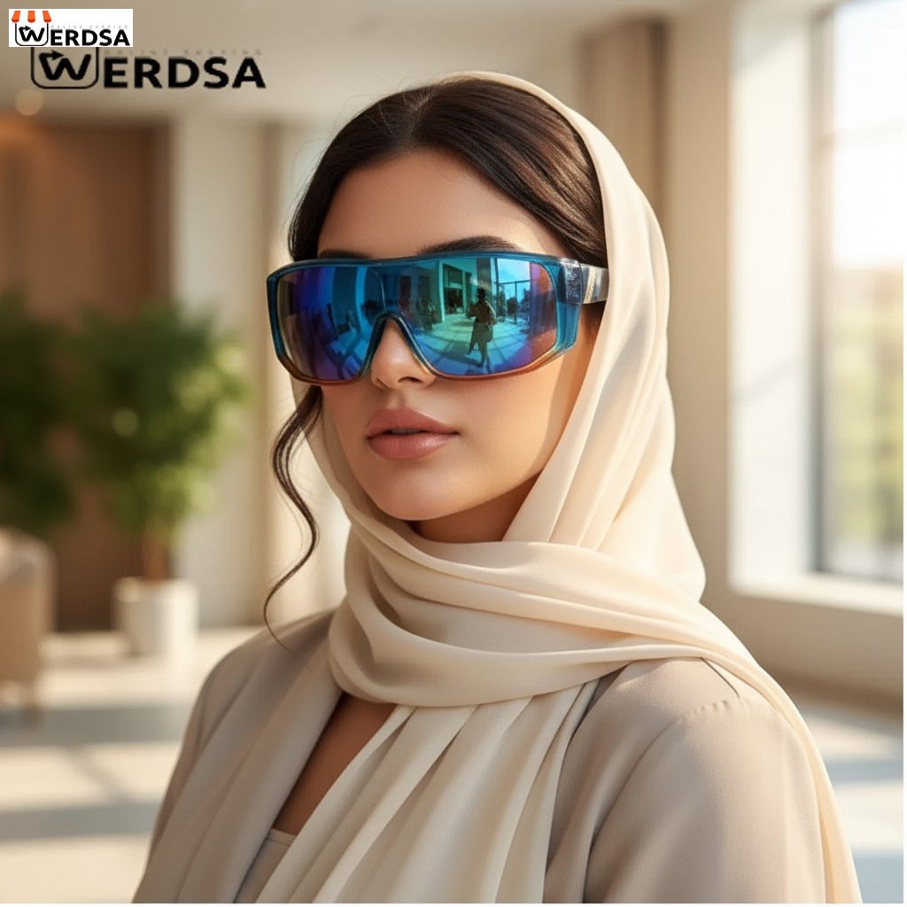 عینک زنانه پهن شیشه آبی