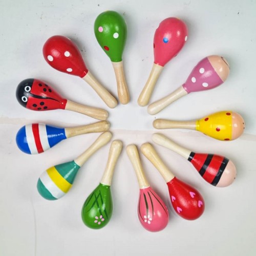 اسباب بازی جغجغه چوبی طرح راه راه سایز کوچک کد 6827882