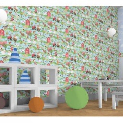 کاغذ دیواری انگلیسی اتاق کودک - تاینی تاتز G45129 tiny tots