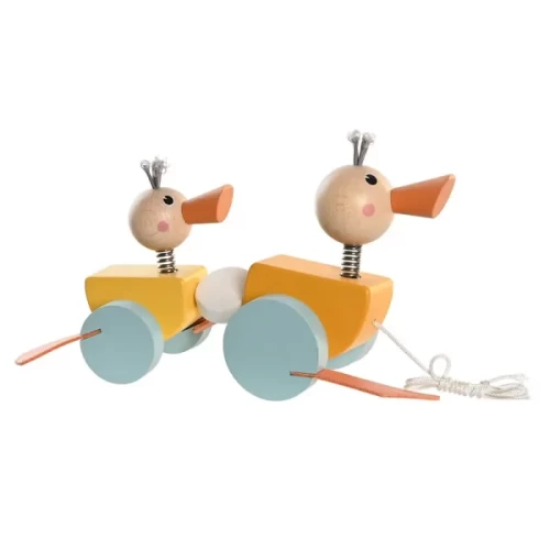 اسباب بازی چوبی نخ کش مدل خانواده اردک کد BZ-05-C