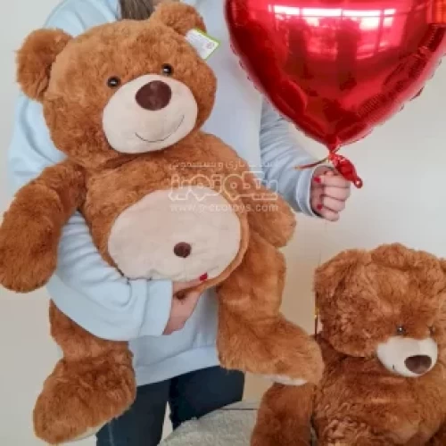 عروسک پولیشی خرس تدی قهوه ای