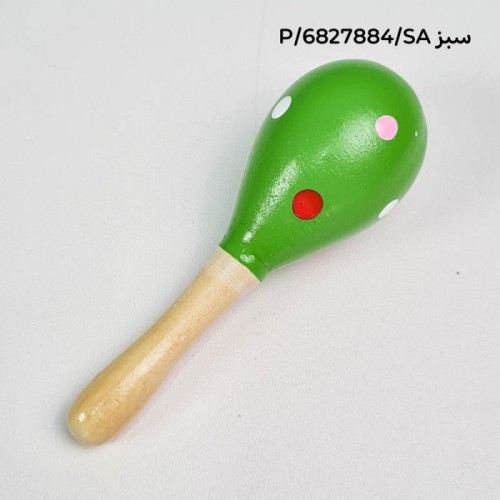 اسباب بازی جغجغه چوبی طرح خال خالی سایز کوچک کد 6827884