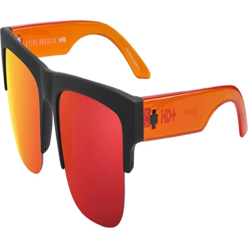 عینک آفتابی اسپای SPY Discord 5050 Soft Matte Black Translucent Orange - Image 2