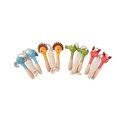 طناب بازی کودک با دسته چوبی طرح حیوانات کد BZ-12-B