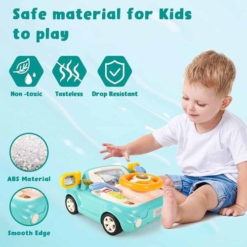 اسباب بازی فرمان موزیکال طرح ماشین رنگ آبی کد P/CY7099B/A