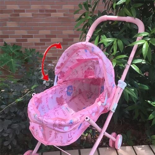 کالسکه عروسک سایبان دار صورتی کد 616B