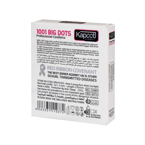 کاندوم کاپوت مدل BIG DOTS بسته 3 عددی