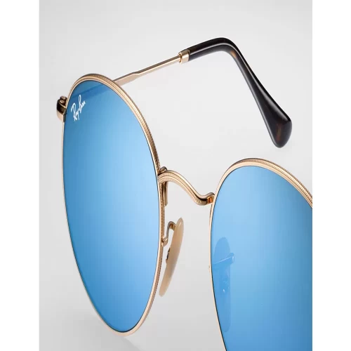عینک آفتابی RayBan 3447 Gold Light Blue Gradient Flash - Image 4
