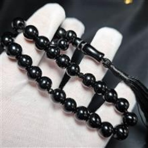 فروش تسبیح 33 دانه سنگ اونیکس سیاه کد