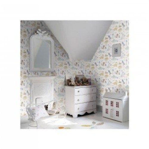 کاغذ دیواری انگلیسی اتاق کودک - تاینی تاتز G45128 tiny tots
