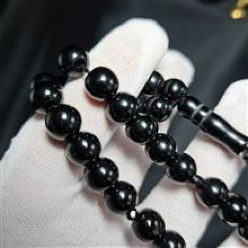 فروش تسبیح 33 دانه سنگ اونیکس سیاه کد