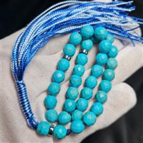 فروش تسبیح 33 دانه سنگ طرح فیروزه کد