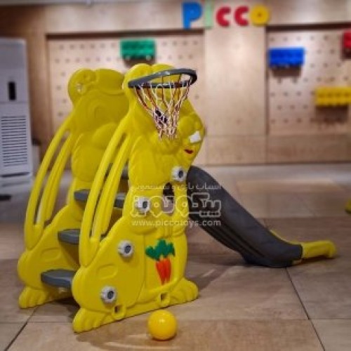 خرید سرسره کودک 3 پله سنجاب با حلقه بسکتبال