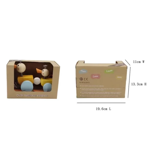 اسباب بازی چوبی نخ کش مدل خانواده اردک کد BZ-05-C