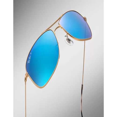 عینک آفتابی RayBan 3543 Chromance Gold Blue Mirror Polarized - Image 5
