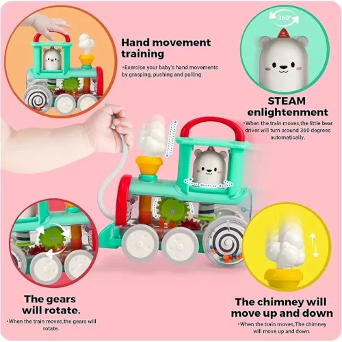 اسباب بازی نخ کش موزیکال Huile Toys مدل قطار