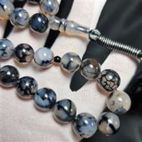 فروش تسبیح 33 دانه سنگ عقیق دراگون معدنی کد