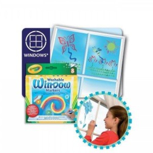 ماژیک قابل شست و شو 8 رنگ مخصوص شیشه crayola کد 8165