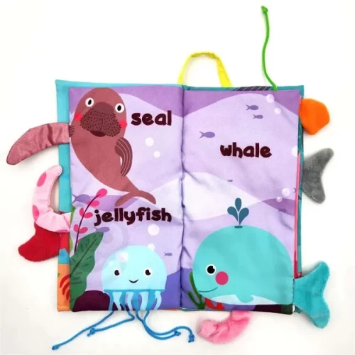 کتاب پارچه ای آموزش دم حیوانات دریایی جغجغه ای کد 6434739