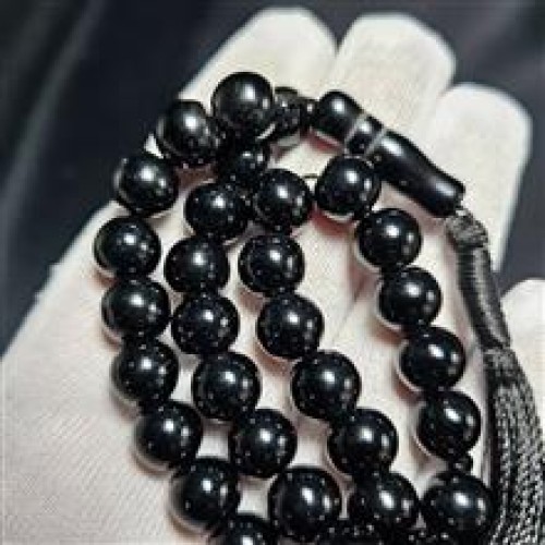 خرید تسبیح 33 دانه سنگ اونیکس سیاه کد وردسا