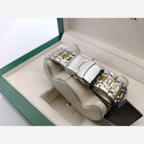 ساعت اورینت دو تقویم دورنگ طلایی صفحه سفید کلاسیک تک مردانه - Image 2