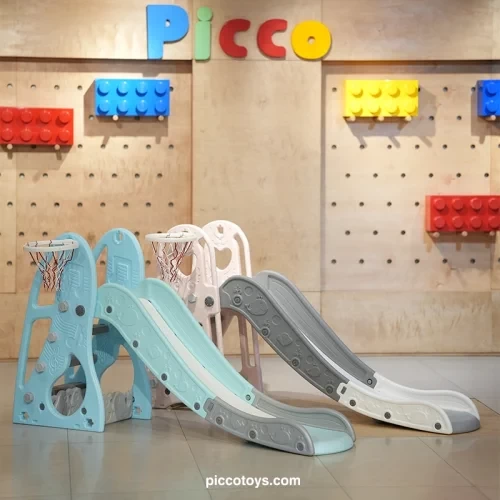 سرسره کودک ملودی آبی با حلقه بسکتبال کد PS5138