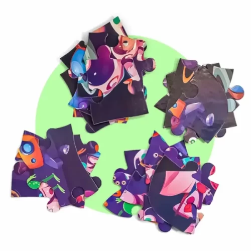 اسباب بازی پازل دو رو 20 تکه مدل فضانورد و ترافیک شهری کد 4381