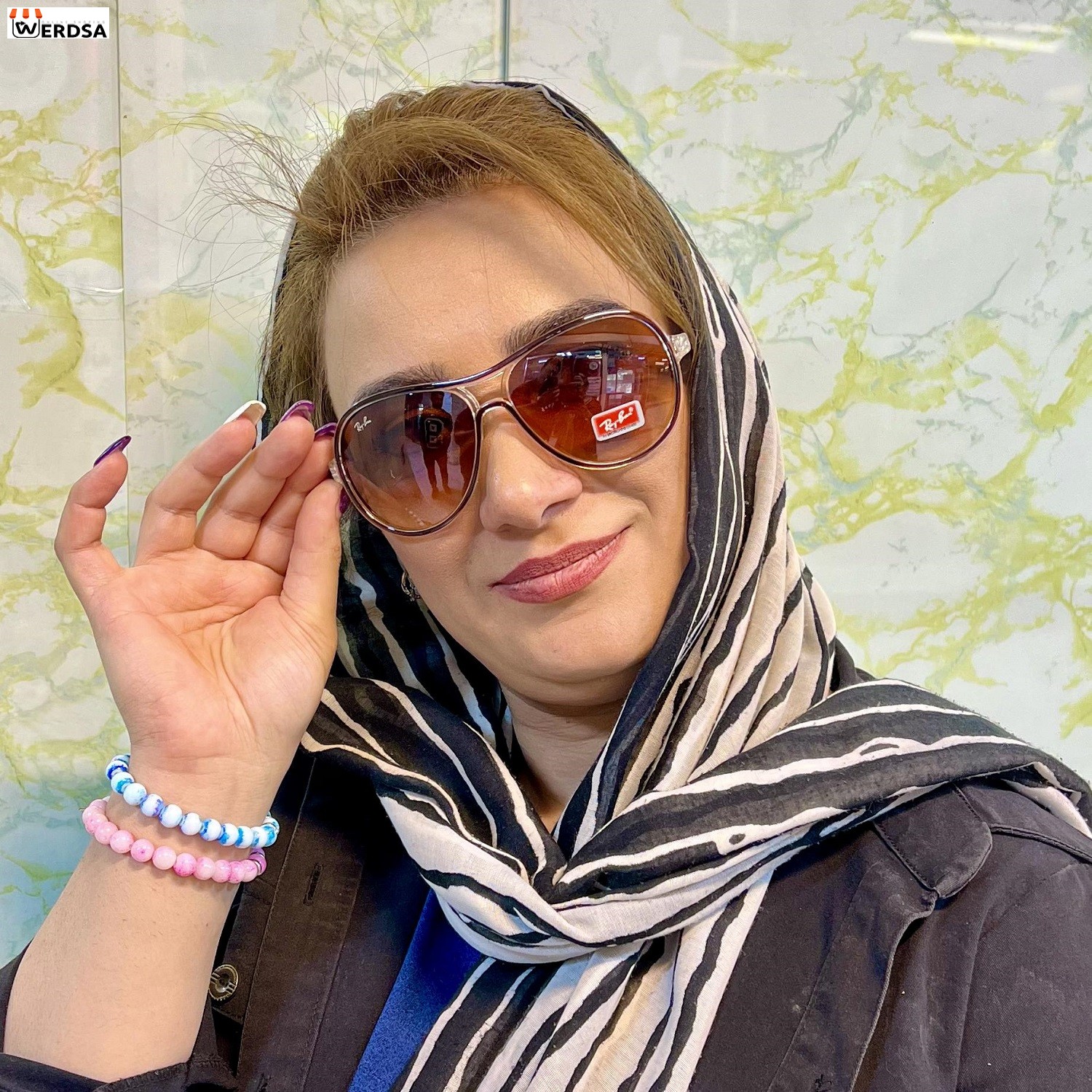 عینک افتابی زنانه ری بن مدل 9055 کد1473