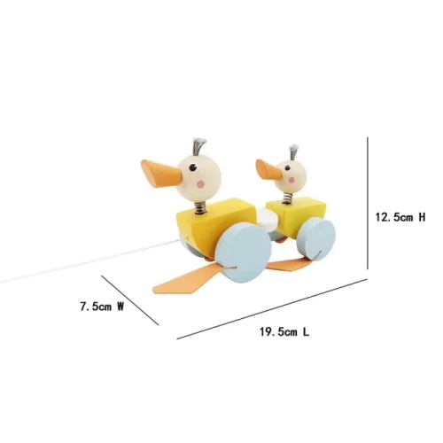 اسباب بازی چوبی نخ کش مدل خانواده اردک کد BZ-05-C