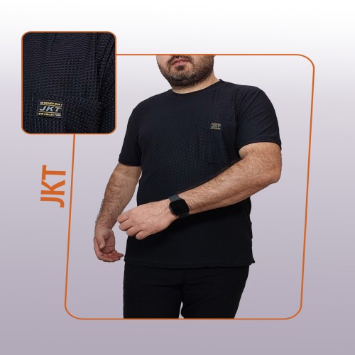 تیشرت مردانه آستین کوتاه مشکی JKT مدل 1411