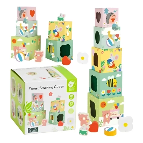 برج مکعب هوش چوبی کلاسیک ورلد classic world Forest Stacking Cubes کد 20222