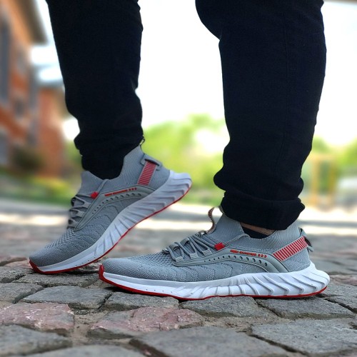 کفش اسپرت نیو رانینگ طوسی قرمز مدل 1063