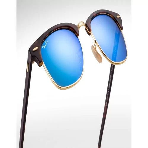عینک آفتابی RayBan 3016 Clubmaster Tortoise Blue Flash - Image 4