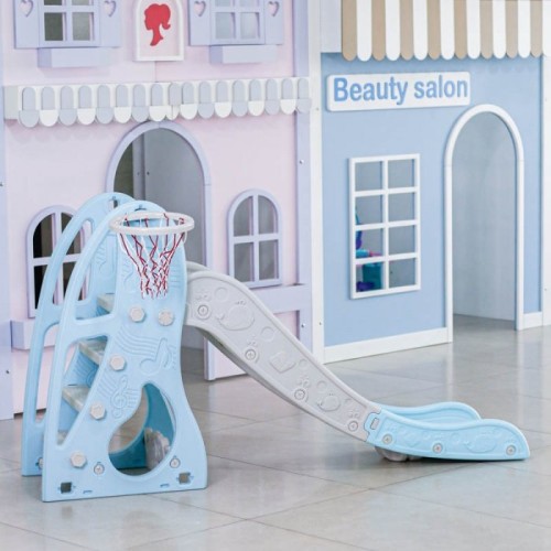 سرسره کودک ملودی آبی با حلقه بسکتبال کد PS5138